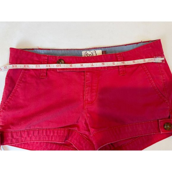 SO Womens Shorts Low Rise Chino Stretch Lightweight Cotton Blend Red Size 3 - Picture 3 of 9